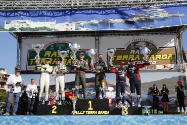 Il podio del Rally Terra Sarda 2023